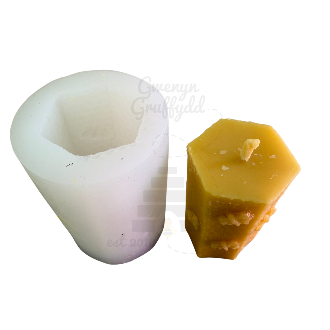 Economy Silicone Hexagon Bee Candle Mould – Beeswax Votive / Small Pillar