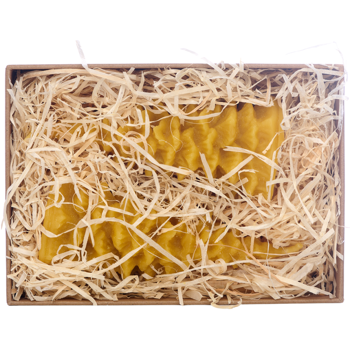 Pair of Beeswax Christmas Tree Candles Gift Set 10cm