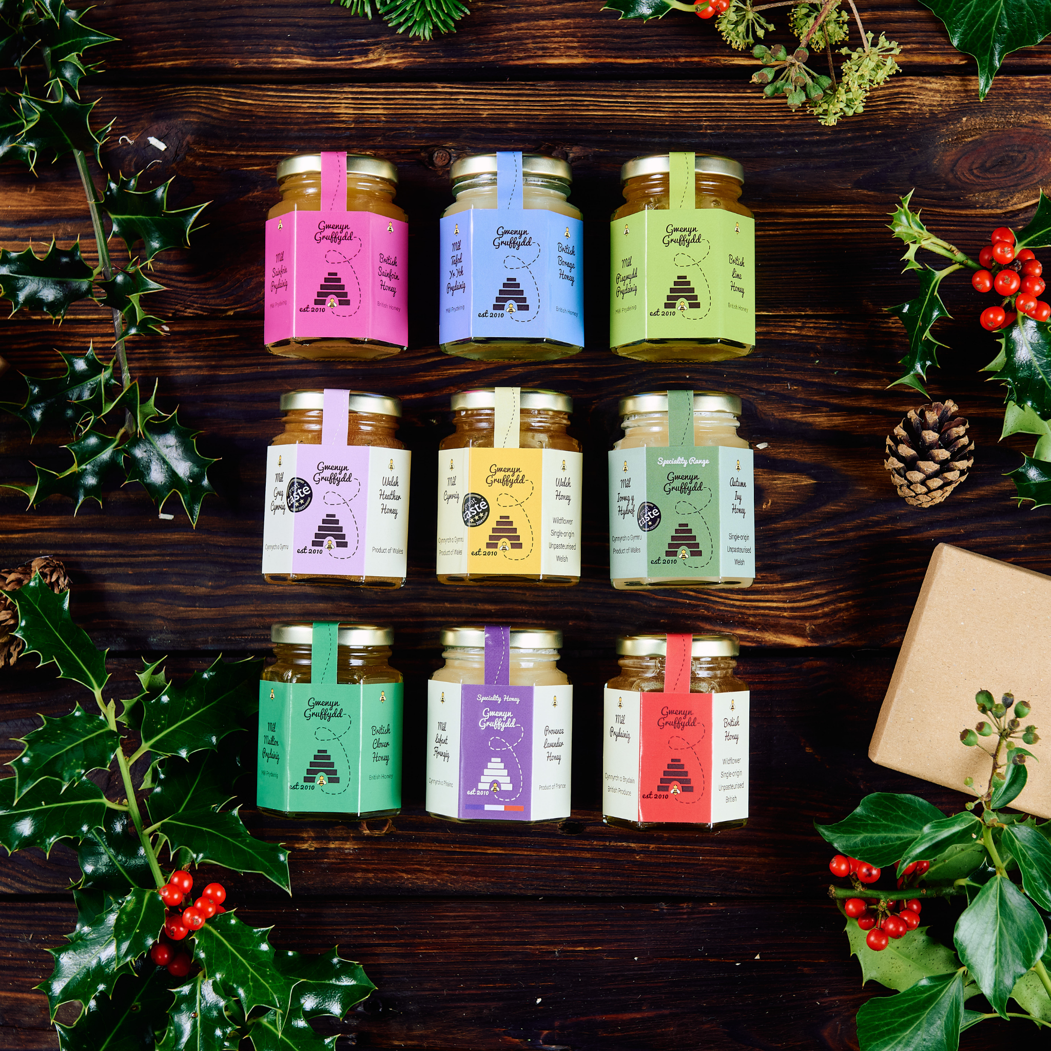 Luxury Trio of British Honey Gift Box – 3 × 142g Artisan Honey Collection