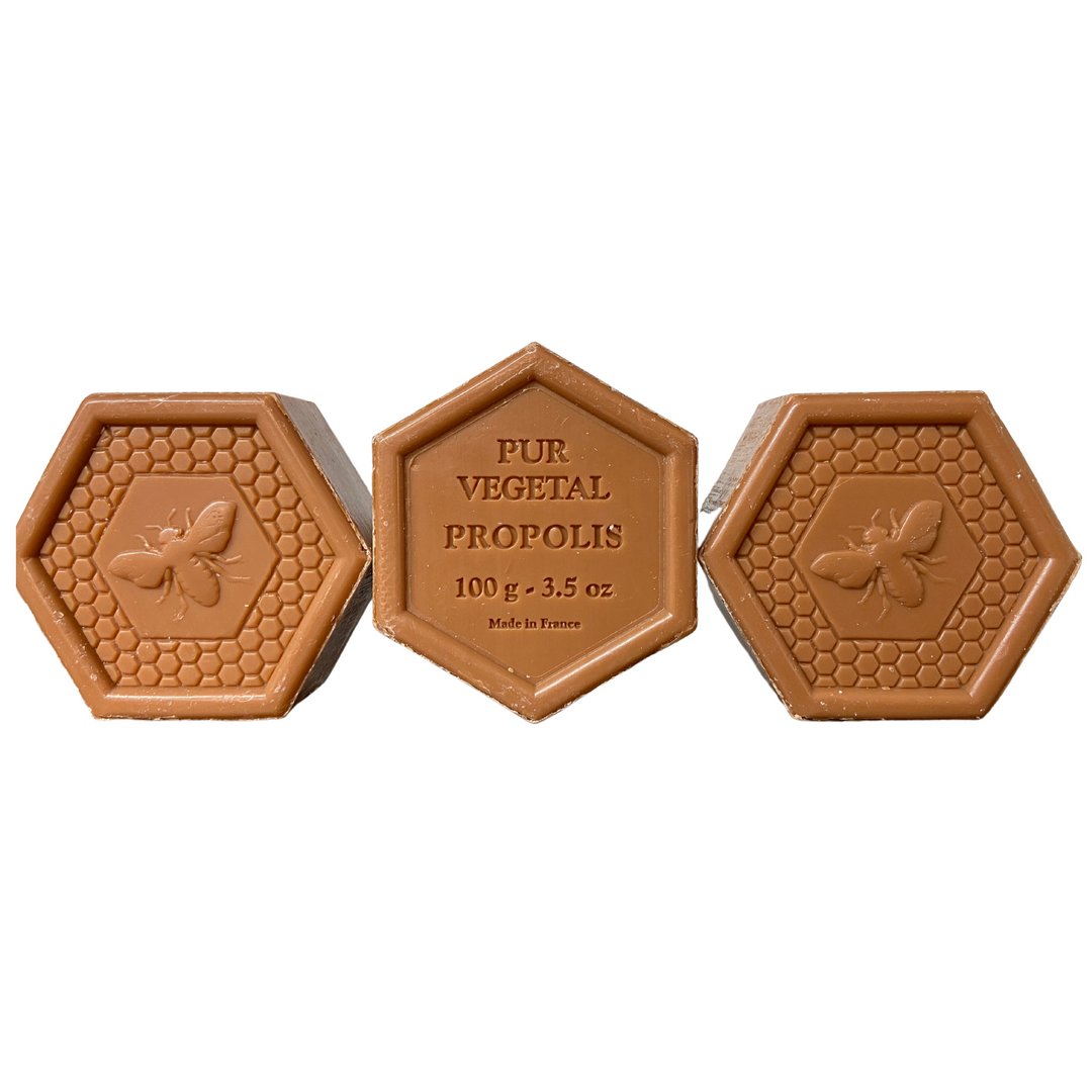 Classic French Hexagonal Vegetable Soap 100g, Propolis