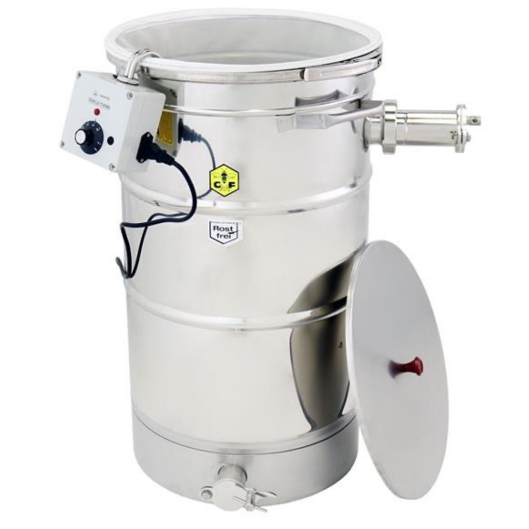 Carl Fritz Honey Straining Bundle Set - 125 kg Tank, Coiled Heater & Nylon Conical Strainers