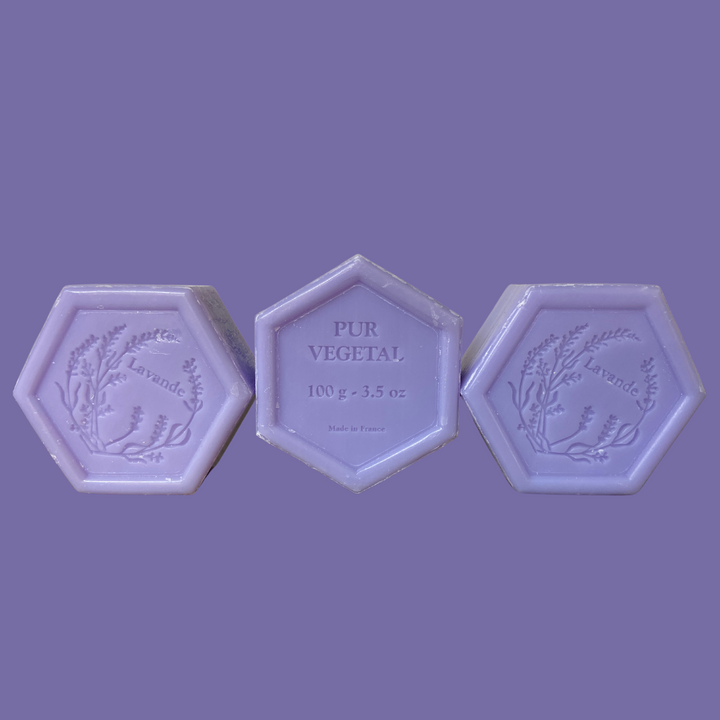 Classic French Hexagonal Vegetable Soap 100g, Lavender