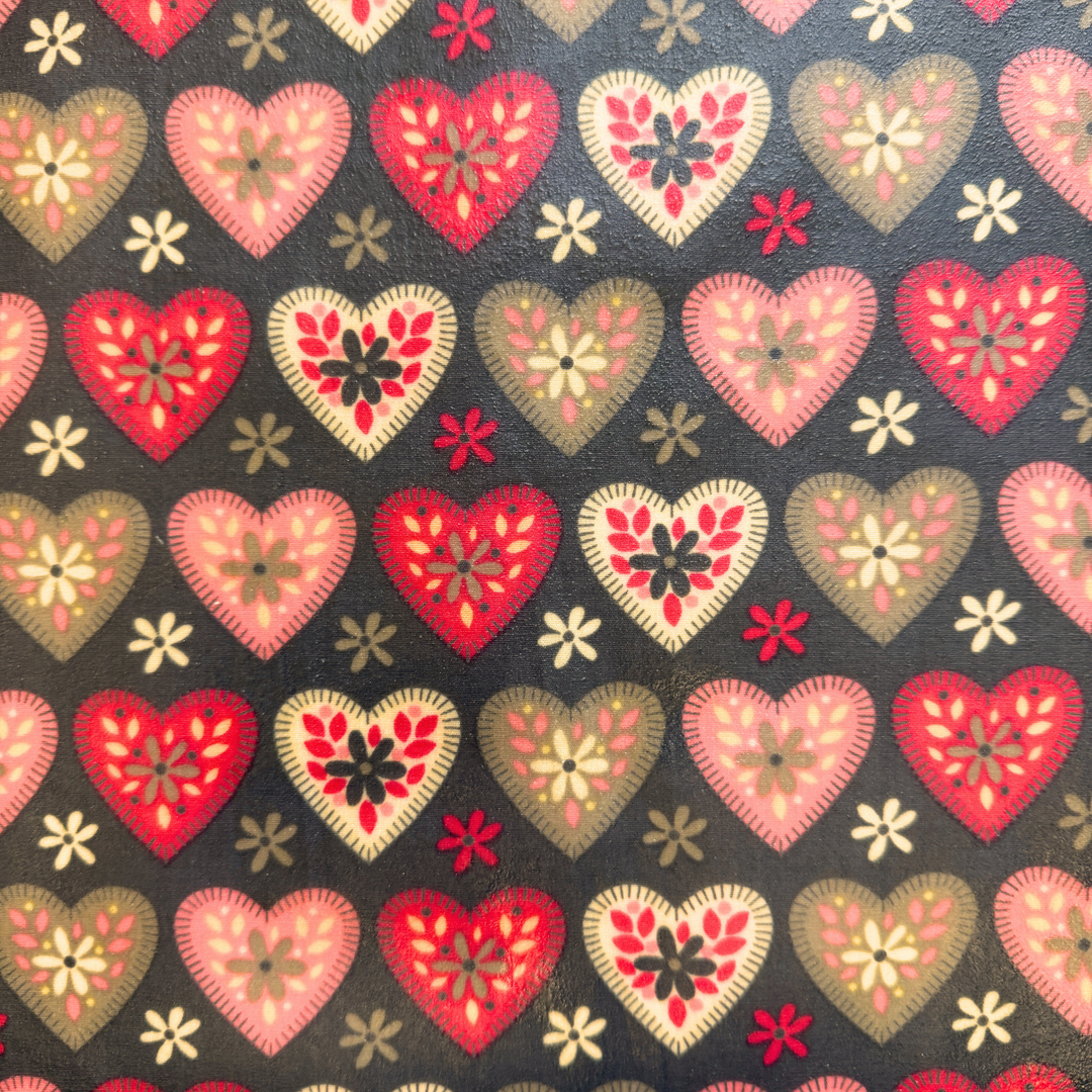 Heart Love Reusable Cotton Beeswax Food Wrap 30cm x 30cm