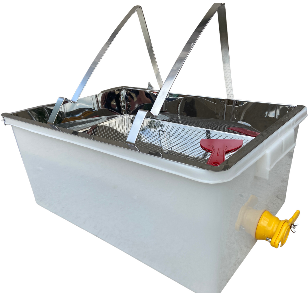 Plastic & Stainless Steel Uncapping Tray With Frame Stand with Honey Tap