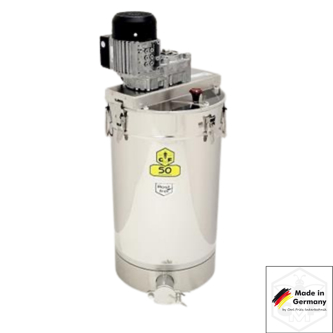 Carl Fritz CFM stainless steel honey creamer 50kg with plug-in timer and 1.5 inch outlet tap