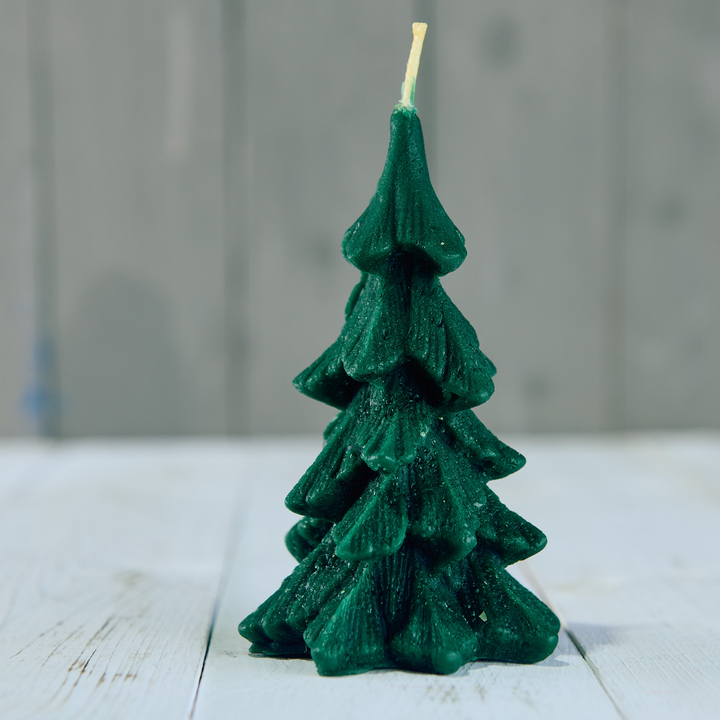 Fir Shaped Green Christmas Tree Candle - 100% British Beeswax