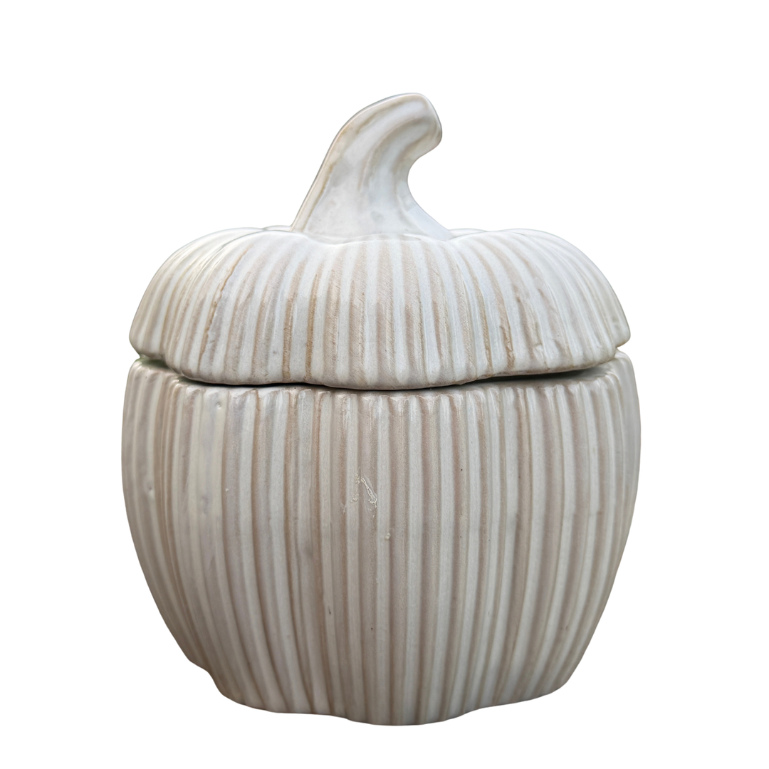 Ceramic Pumpkin Beeswax Candle