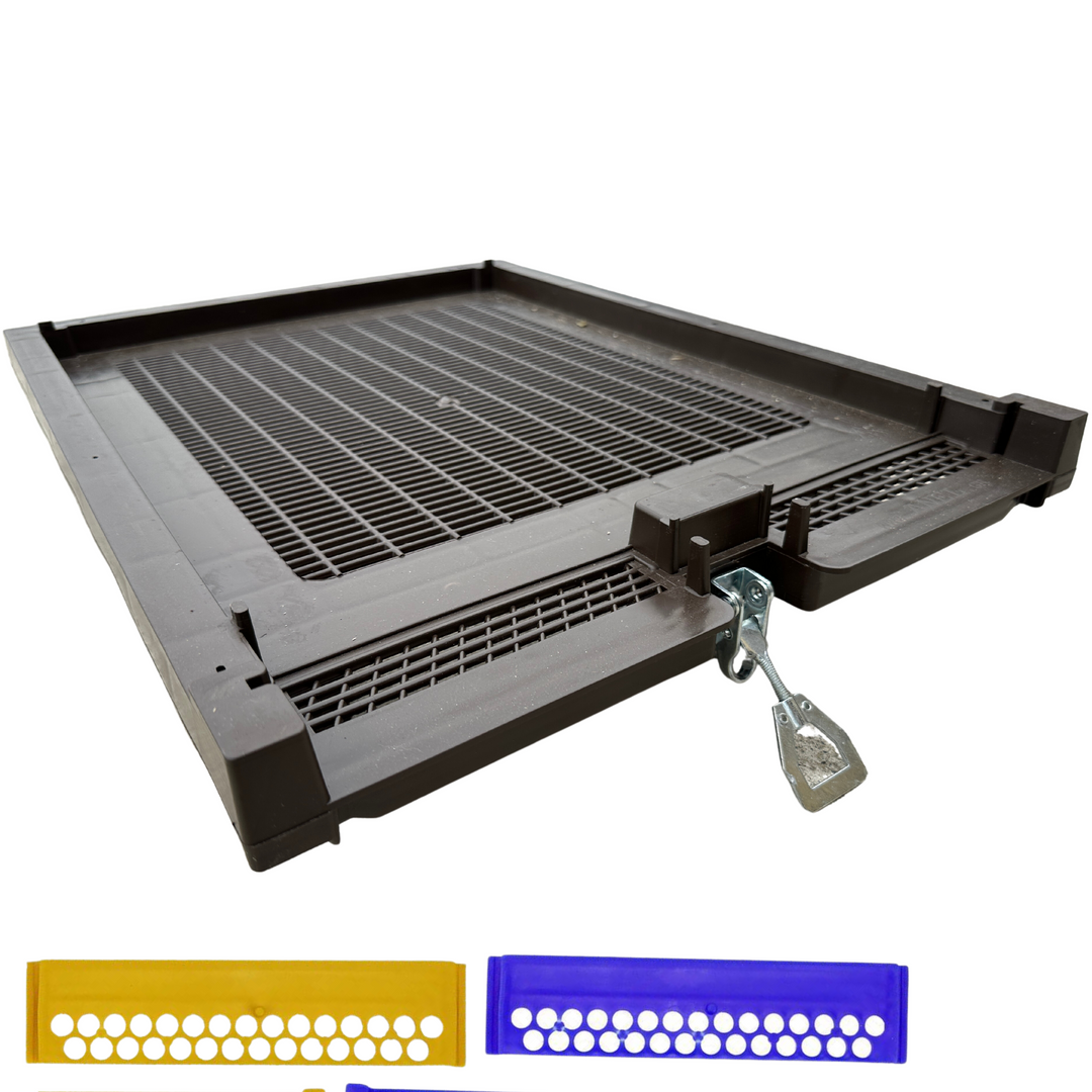 Brown Plastic anti varroa floor with classic doors