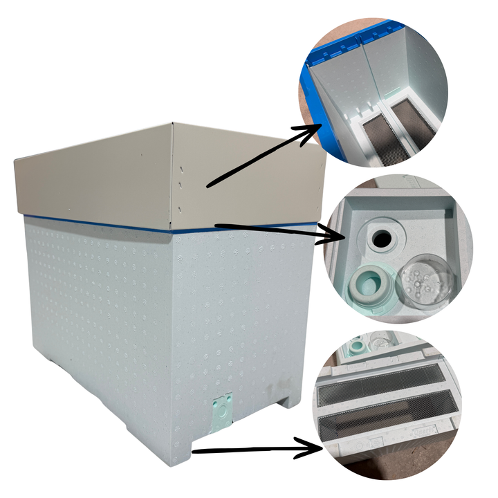 Quarti 2-in-1 Langstroth 6 Frame Poly Nuc with Metal Lid