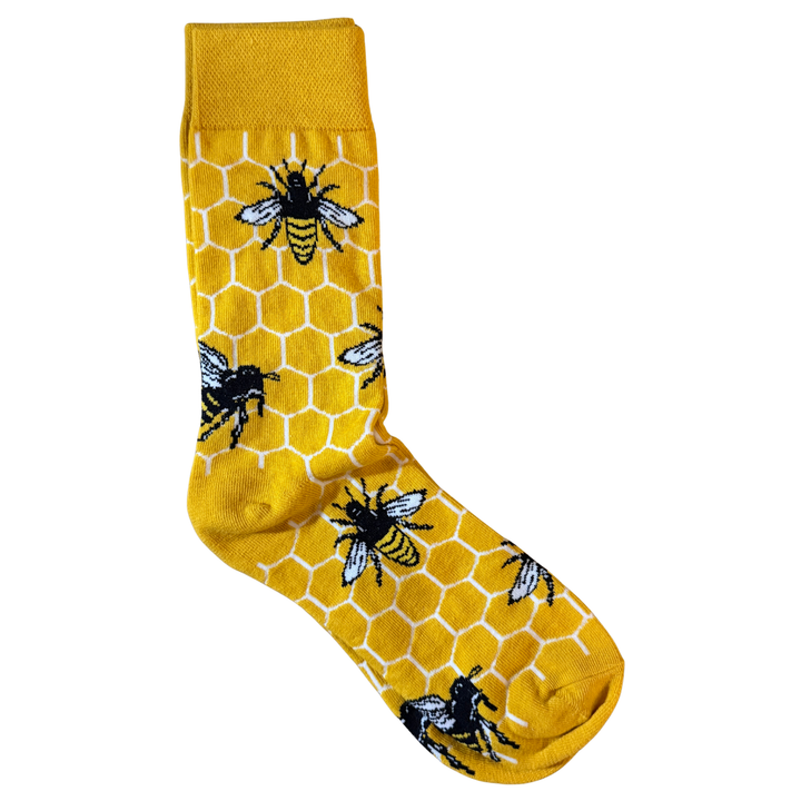 Honeycomb Bee Socks – Mustard Yellow - Adult One Size