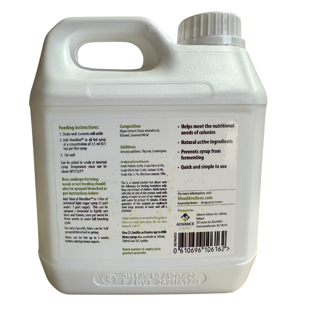 Hive Alive Colony Strength Bulk 2 Litres (200 Hives)