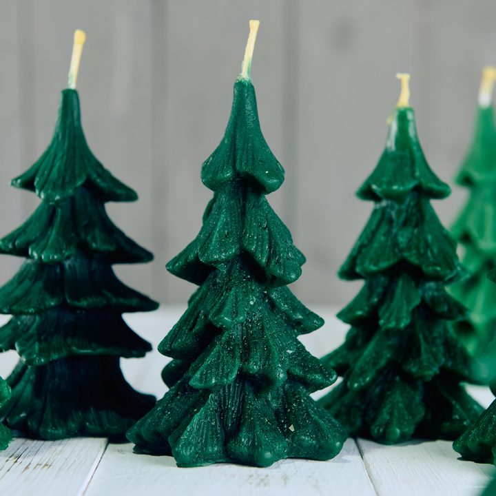 Fir Shaped Green Christmas Tree Candle - 100% British Beeswax