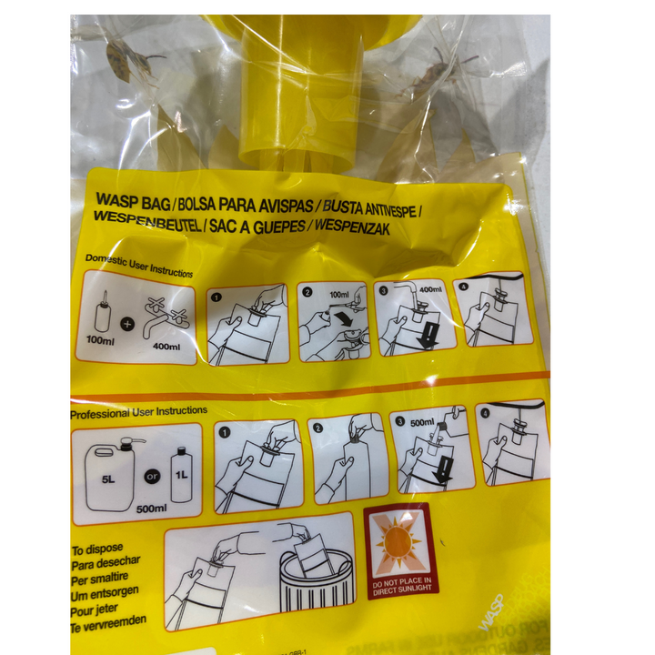 Wasp and Asian Hornet Trap Disposable Bag - Effective Outdoor Trap
