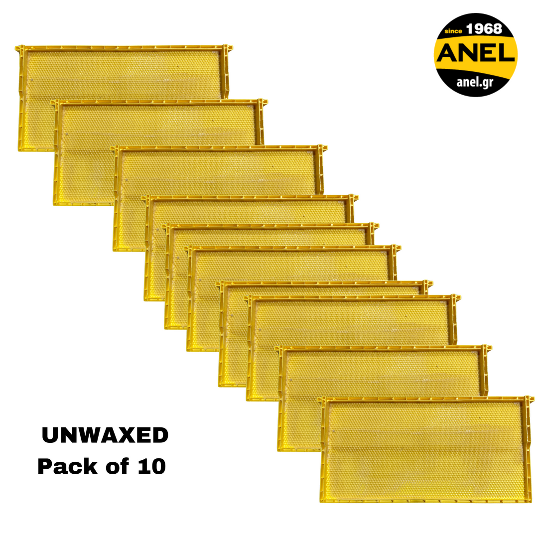 Plastic Langstroth Frames with Plastic Foundation For Deep Hive Body (Brood Box) - Unwaxed