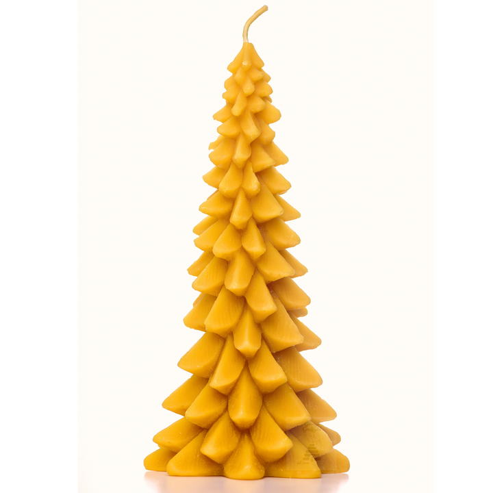 Beeswax Tall Large Christmas Tree Shaped Candle 20cm