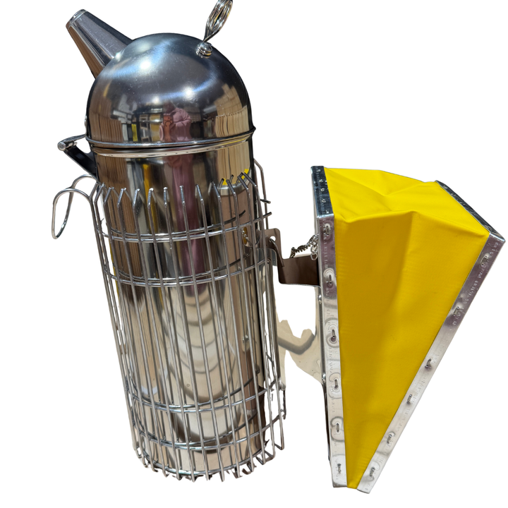 Economy Large Bee Smoker with Heat Guard – Stainless Steel (30cm)