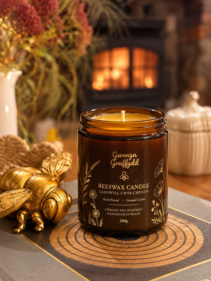 Pure British Beeswax Jar Candle 200g | Hand Poured in Wales