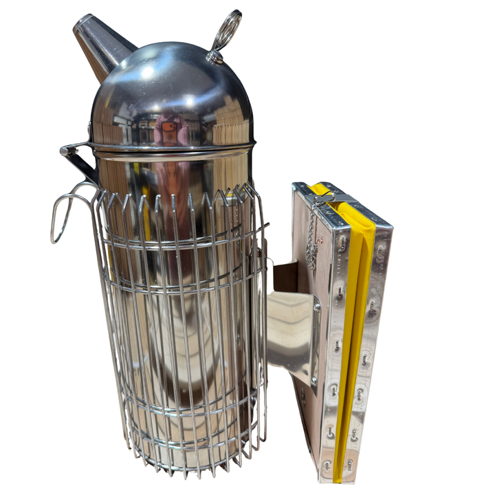 Economy Large Bee Smoker with Heat Guard – Stainless Steel (30cm)