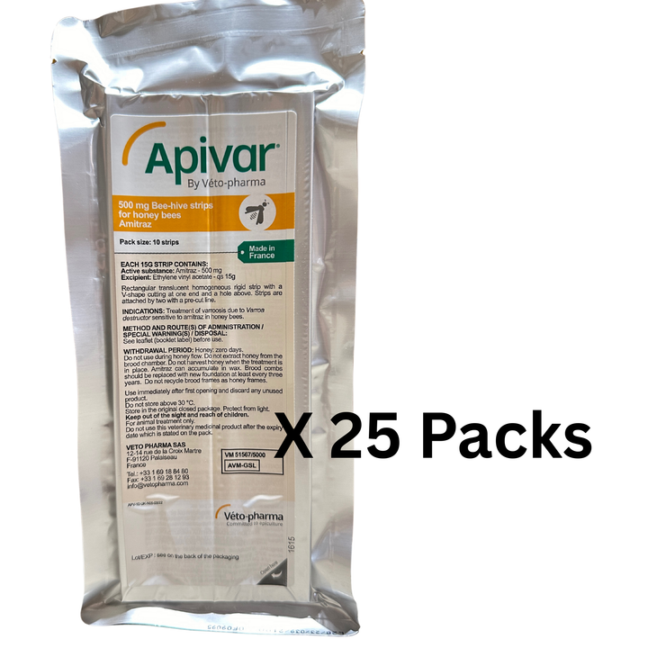 Apivar Varroa Treatment (Sachet of 10 Strips/ 5 Colonies)