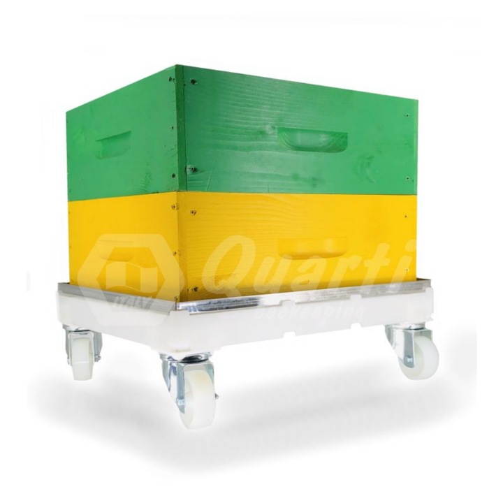 Plastic Trolley on Castor Wheels with Stainless Tray for Supers and Buckets 47 x 52