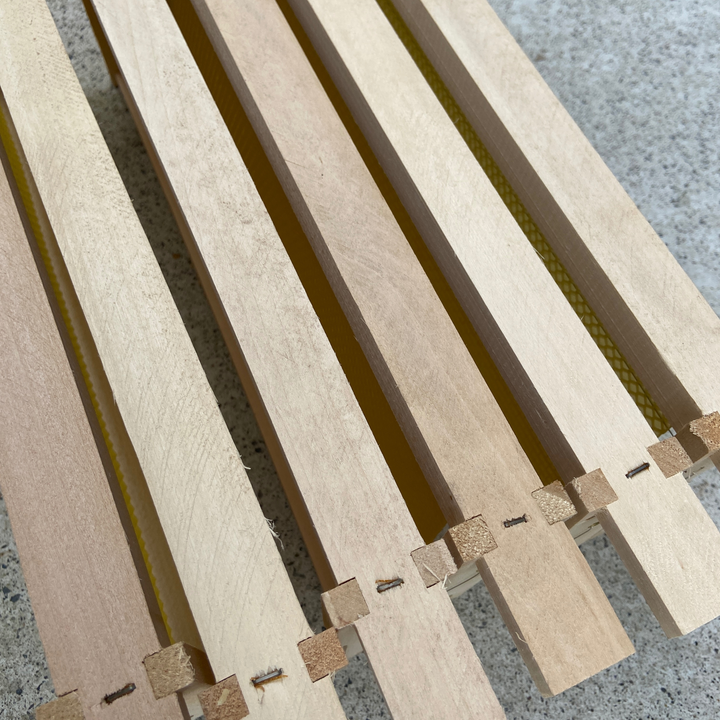 Fully Assembled National Shallow Hoffman Super Frames with Wired Wax Foundation by Denrosa