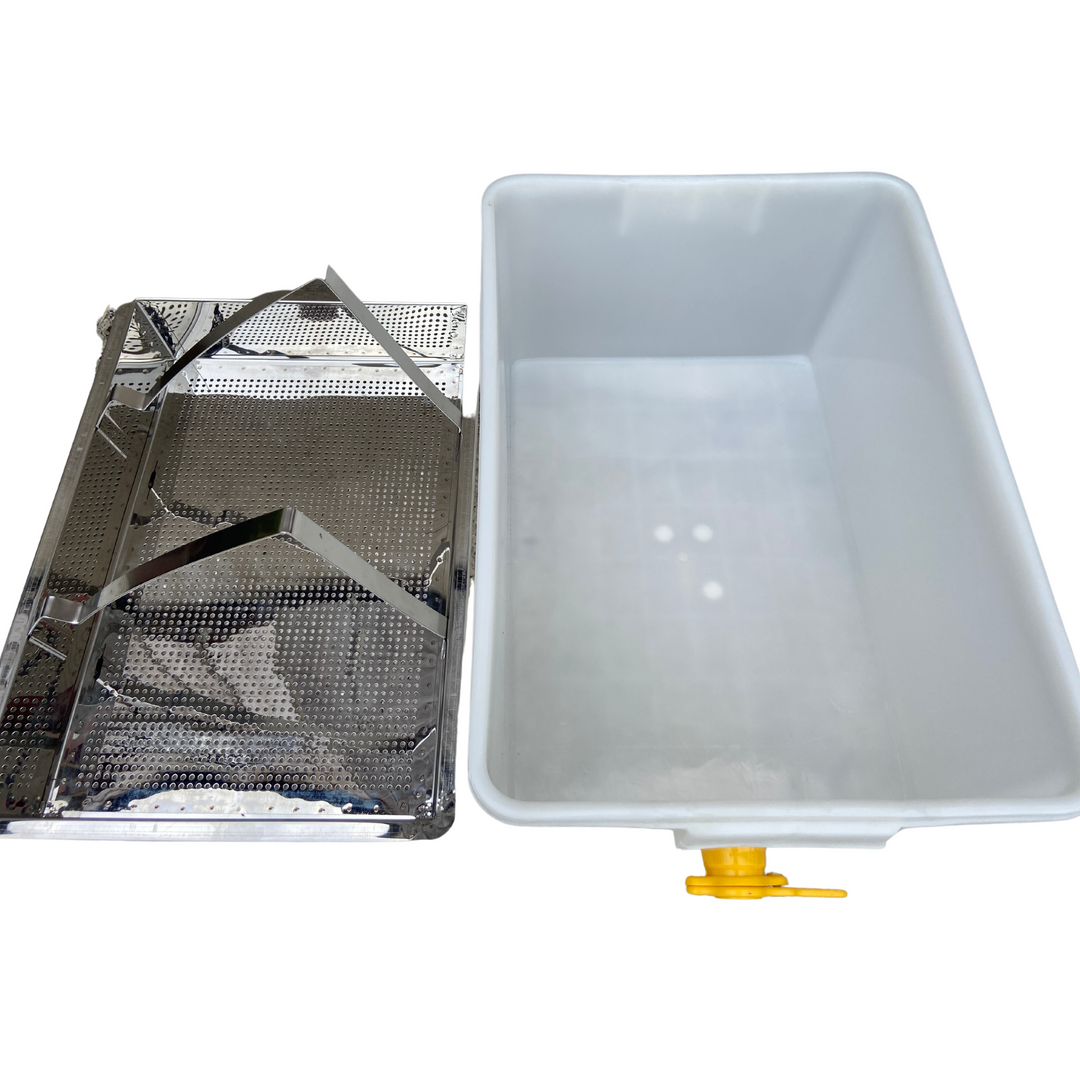 Plastic & Stainless Steel Uncapping Tray With Frame Stand with Honey Tap