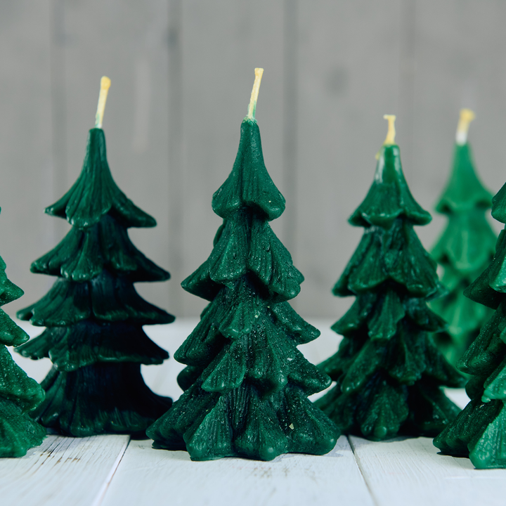 Fir Shaped Green Christmas Tree Candle - 100% British Beeswax