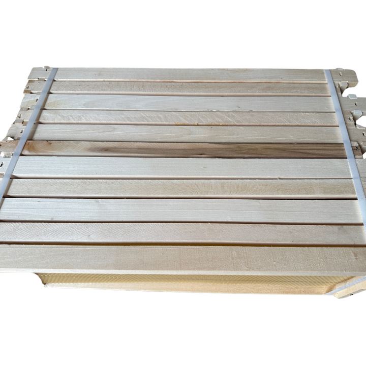 Wooden Fully Assembled Langstroth Medium (Super) Wired Frames with Wax Foundation by Denrosa