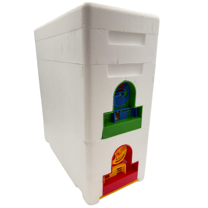 Double Decker Poly Queen Rearing Nuc Box – 2 Layer, 16 Frame with Feeder &amp; Excluder