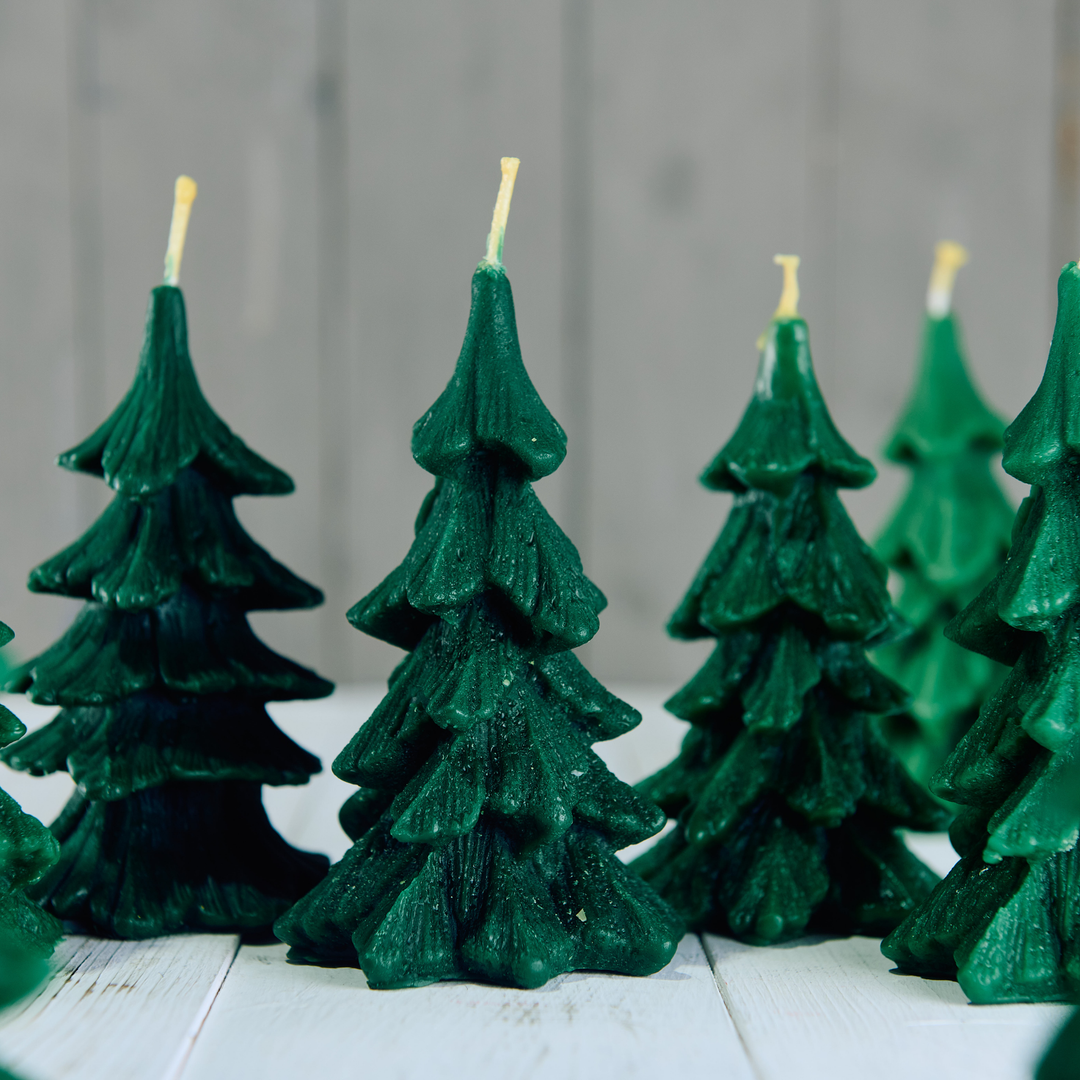 Fir Shaped Green Christmas Tree Candle - 100% British Beeswax