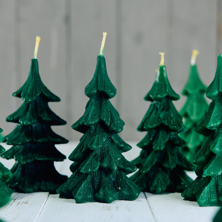 Fir Shaped Green Christmas Tree Candle - 100% British Beeswax