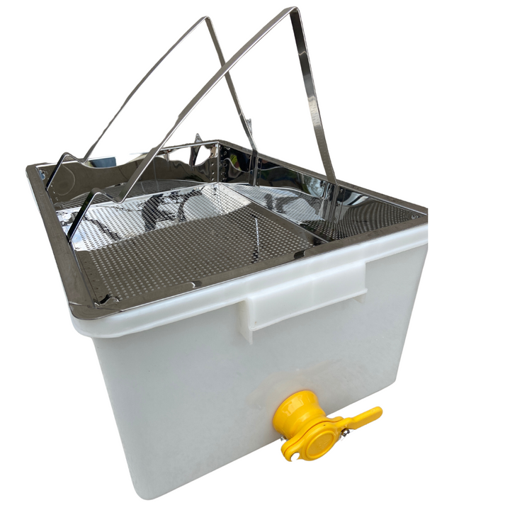 Plastic & Stainless Steel Uncapping Tray With Frame Stand with Honey Tap