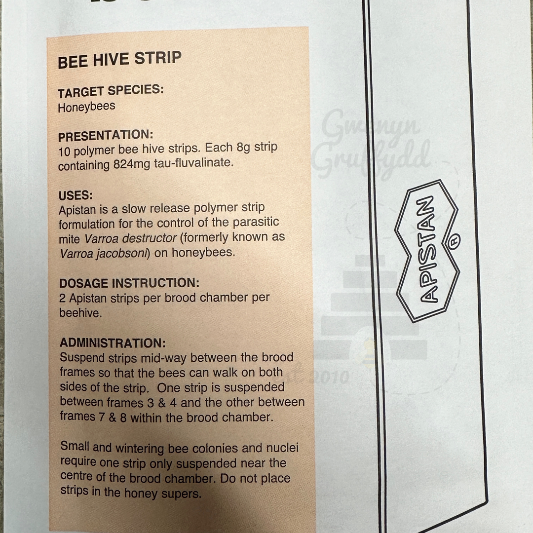 Apistan: Varroa Control Pack of 10 Strips Exp 03/2027