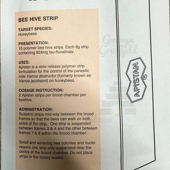Apistan: Varroa Control Pack of 10 Strips Exp 03/2027