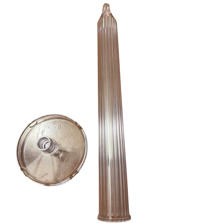 Ribbed Taper Candle Mould – Clear Acrylic Dinner Candle - 25cm