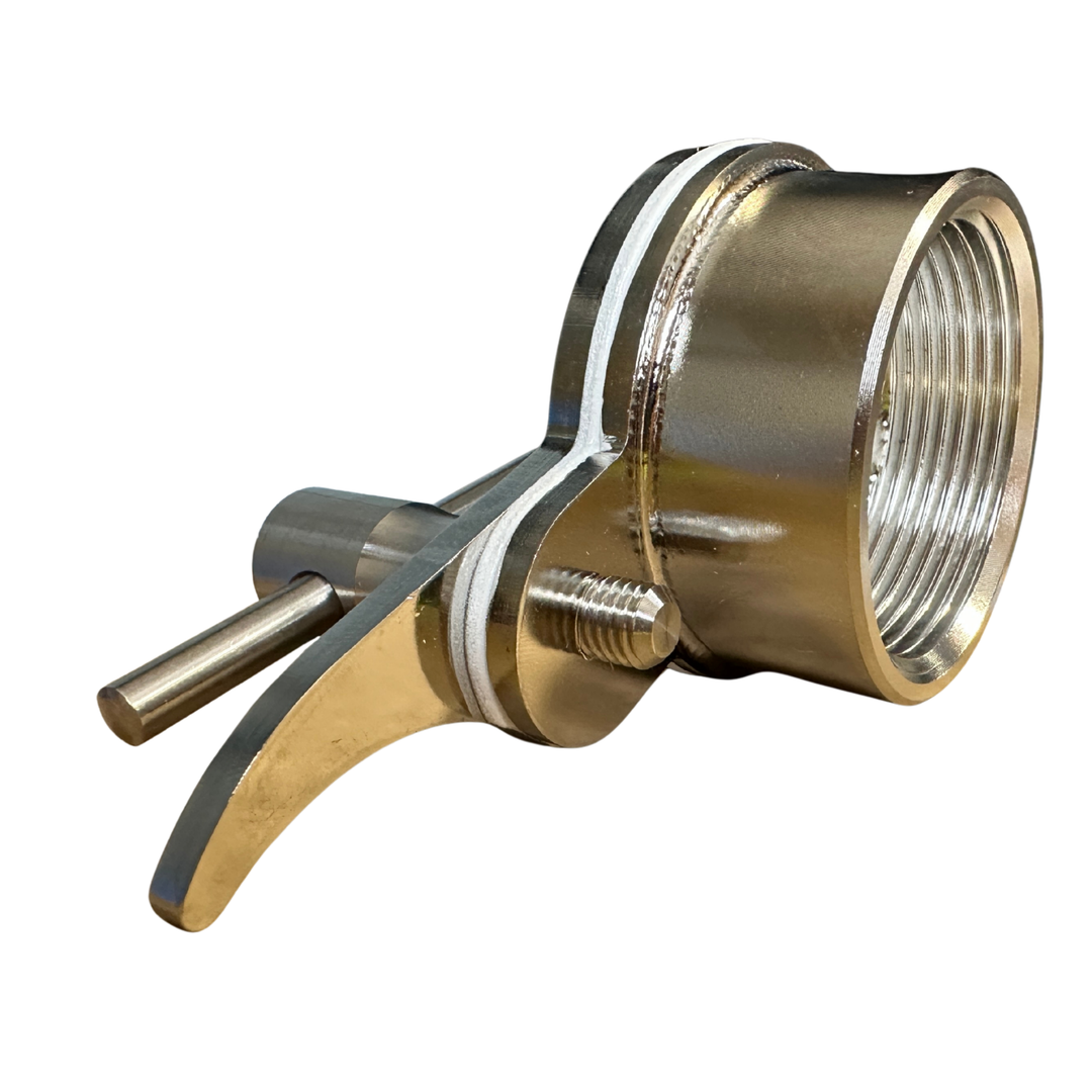 Stainless steel honey gate 1½ inch female thread by Carl Fritz for beekeeping and honey bottling tanks