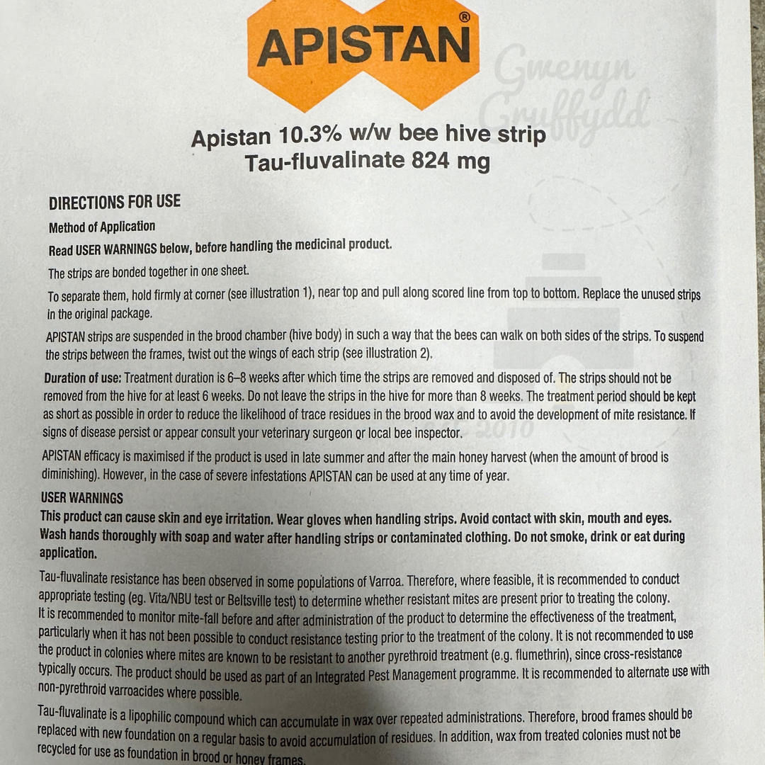 Apistan: Varroa Control Pack of 10 Strips Exp 03/2027