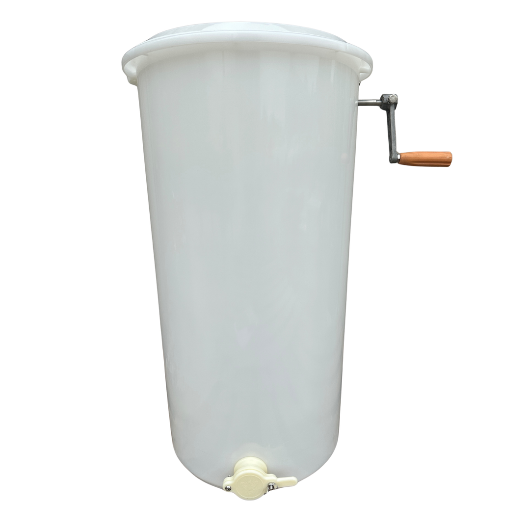 2 Frame Plastic Manual honey Extractor & Processing Kit-  Budget Starter Bundle