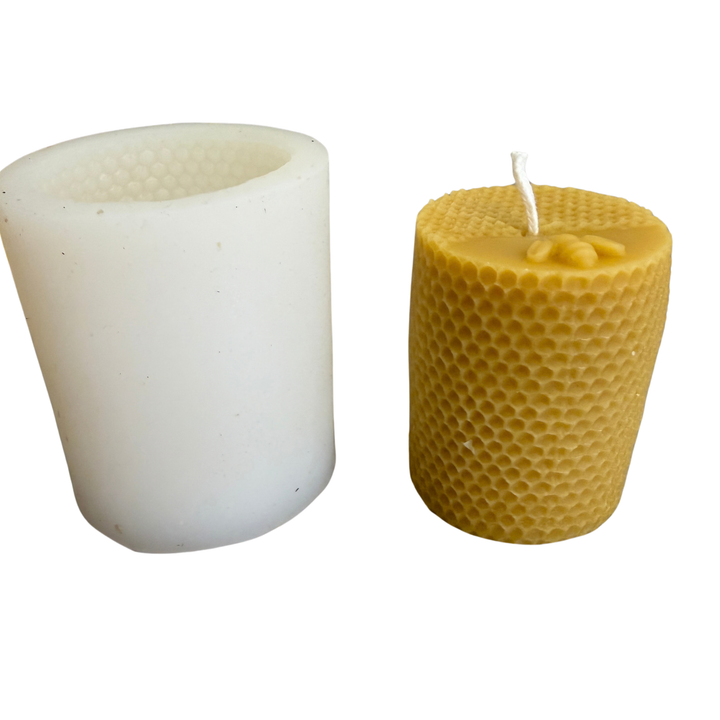Honeycomb &amp; Bee Silicone Candle Mould | Economy Pillar Candle Mould