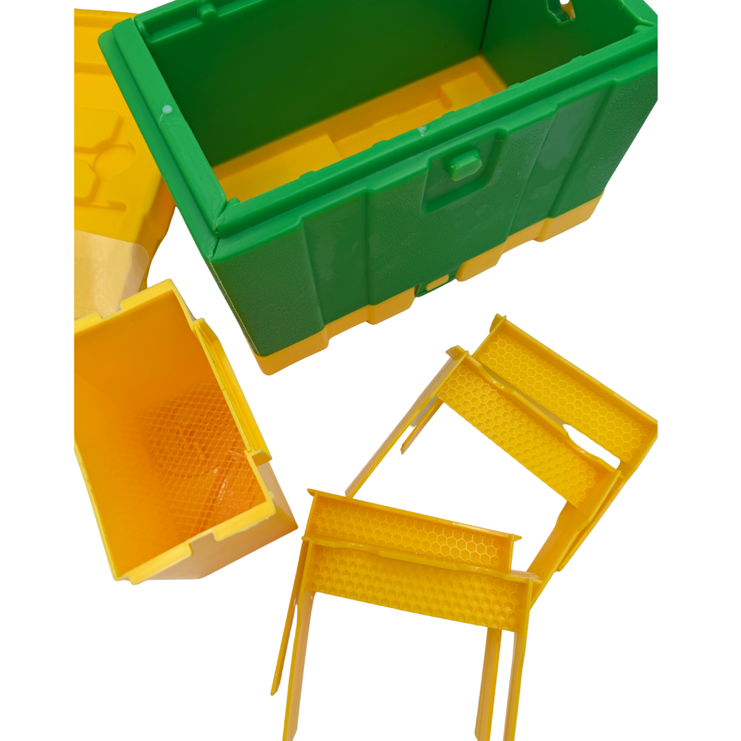 Economy Plastic Queen Mating Nuc Box – Beekeeping Mating Hive in Green &amp; Blue