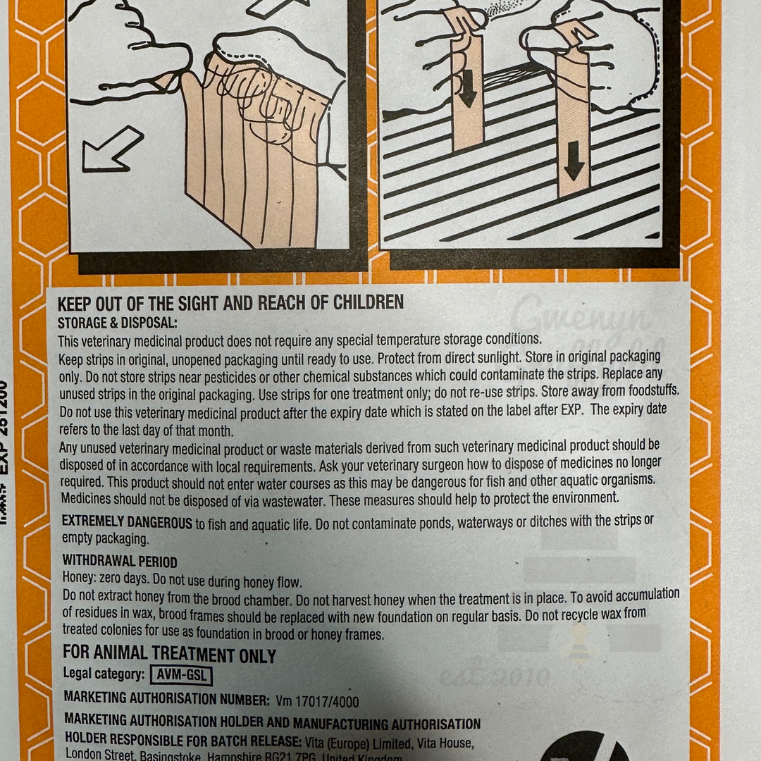 Apistan: Varroa Control Pack of 10 Strips Exp 03/2027