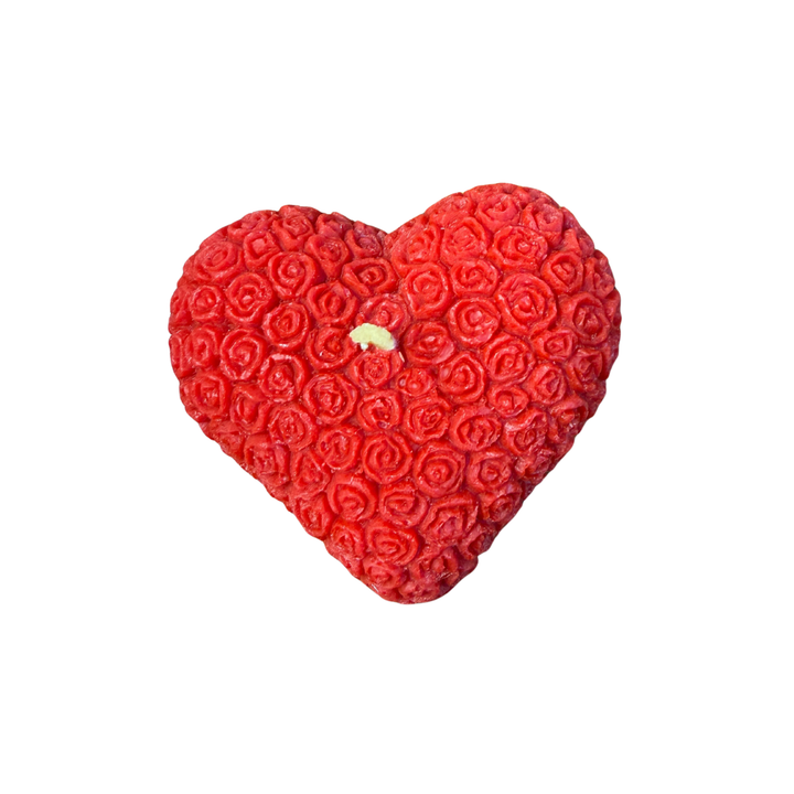 Beeswax Rose Heart Candle – Handmade British Beeswax