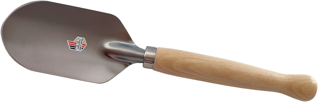 Bientec stainless steel honey trowel with wooden handle made in Germany