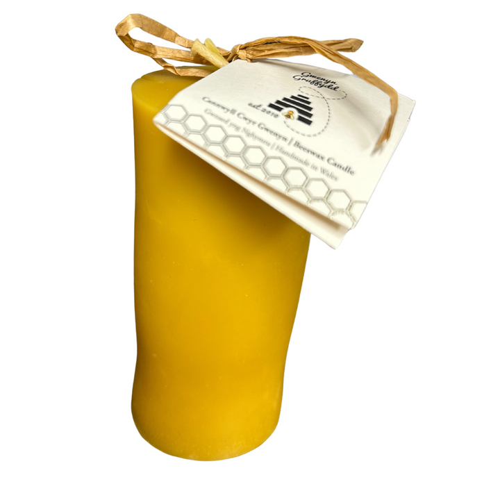 Pillar Solid Beeswax Candle with Cotton Wick - 60 Hour