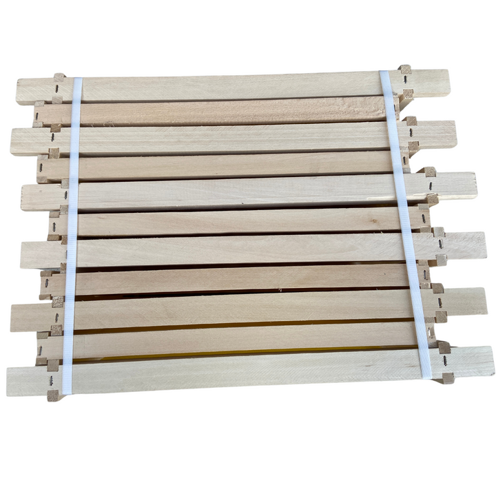 Fully Assembled National Deep Hoffman Frames with Wired Wax Foundation By Denrosa