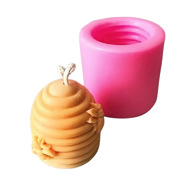 Economy Silicone Candle Mould – Skep Beehive with Bee