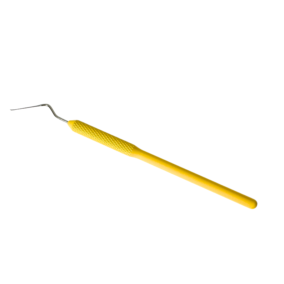 Swiss made professional right-hand grafting tool with angled stainless steel needle and metal handle