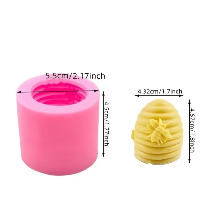 Economy Silicone Candle Mould – Skep Beehive with Bee
