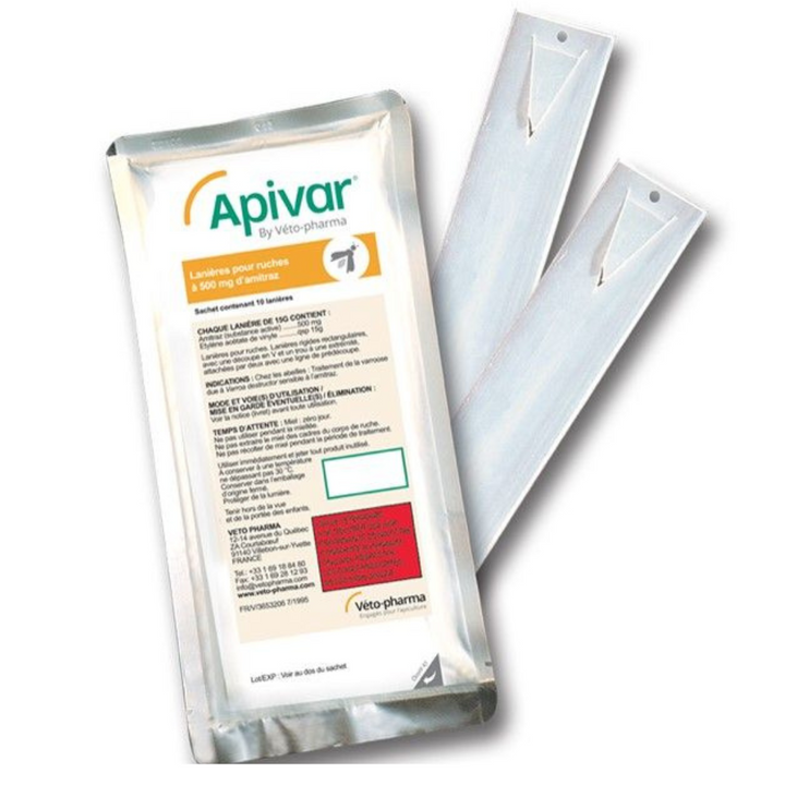 Apivar Varroa Treatment (Sachet of 10 Strips/ 5 Colonies)