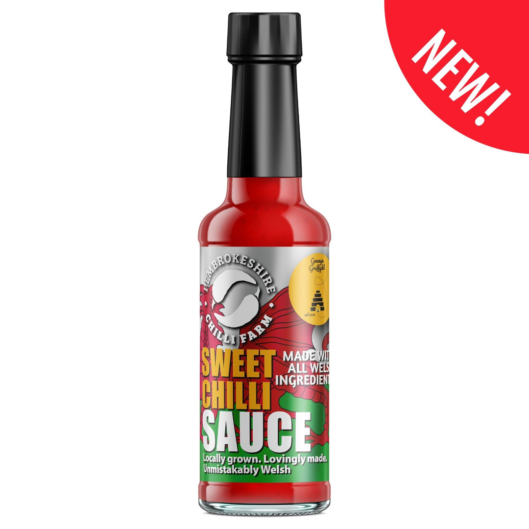 Welsh Honey Sweet Chilli Sauce bottle by Gwenyn Gruffydd – artisan sweet chilli sauce made in Wales

